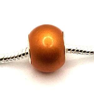 Shiny Burnished Orange Bead, Spacer, Beautiful Murano Glass Bead, European Bead,  - Fits all Designer and European Charm Bracelets