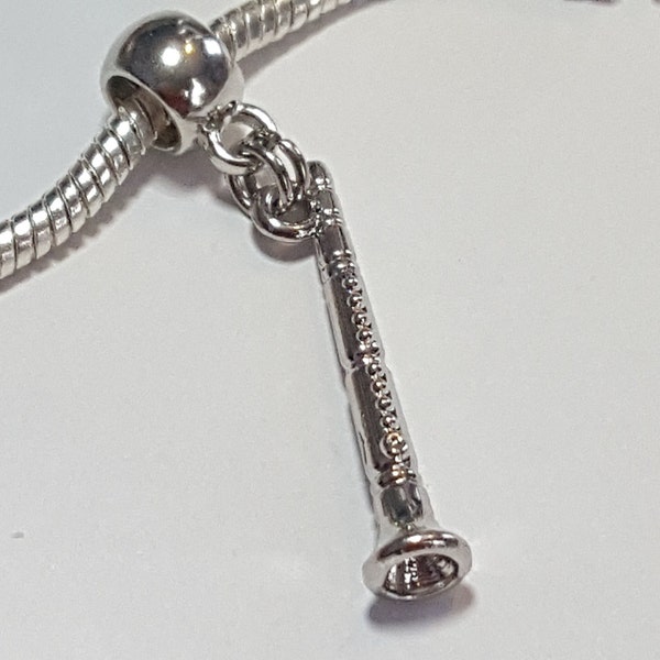 Clarinet Charm, Musical Charm, Music Charm, Band Charm, Orchestra Charm, - Fits all Designer and European Charm Bracelets