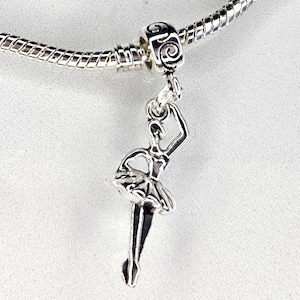Ballerina Charm, Ballet Charm, Dancing Charm, Ballet Shoe, Silver Tone Charms,  Charms / Pendants  Fits Designer & European Charm Bracelets