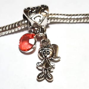 Daughter Charm, Granddaughter Charm, Girl Charm, October Birthstone, Baby Girl, Child Children Charm-Fit Designer& European Charm Bracelet