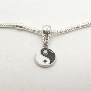 Yin and Yang Charm, Dangle Charm, Symbol of Harmony and Balance, European Charm,Fits all Designer and European Charm Bracelet Bild 1