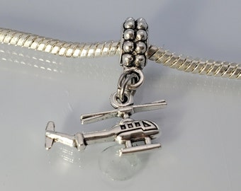 Helicopter Charm, Chopper Charm, Copter Charm, Eggbeater Charm, Helo Charm, Whirlybird Charm, Fits all Designer and European Charm Bracelets