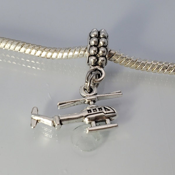 Helicopter Charm, Chopper Charm, Copter Charm, Eggbeater Charm, Helo Charm, Whirlybird Charm, Fits all Designer and European Charm Bracelets