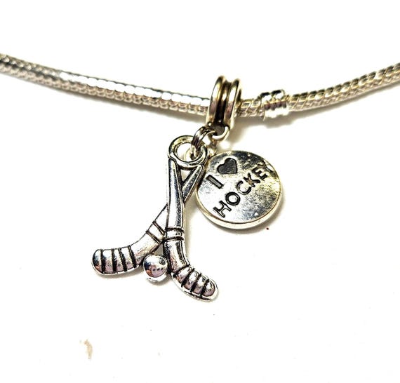 Hockey Charm, I Love Hockey Charm, Hockey Puck Charm, Hockey Charm
