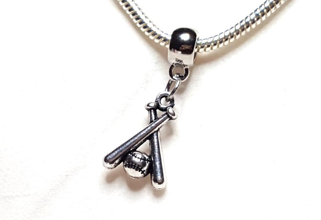3D Baseball Charm, Softball Charm, Baseball Pendant, Softball