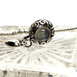 European Bead Stopper Rubber Stopper Cloud Design Bail Stopper with Small Heart Dangle Fits all Designer and European Charm Bracelet
