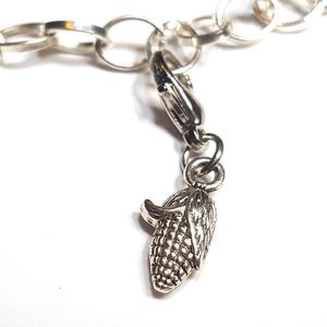 Ear of Corn Charm, Corn on the Cob Charm, Corn Roast Charm, Lobster Clasp Charm, Clip On Charm, -