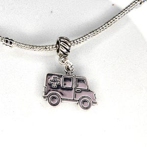 Ambulance Charm, Emergency Medical Charm, Medical Charm, Fits all Designer and European charm bracelet