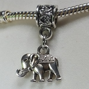 Elephant Charm, European Charm, Elephant Jewelry, 3D Charm, Dangle Charm, Fits all Designer and European Charm Bracelet