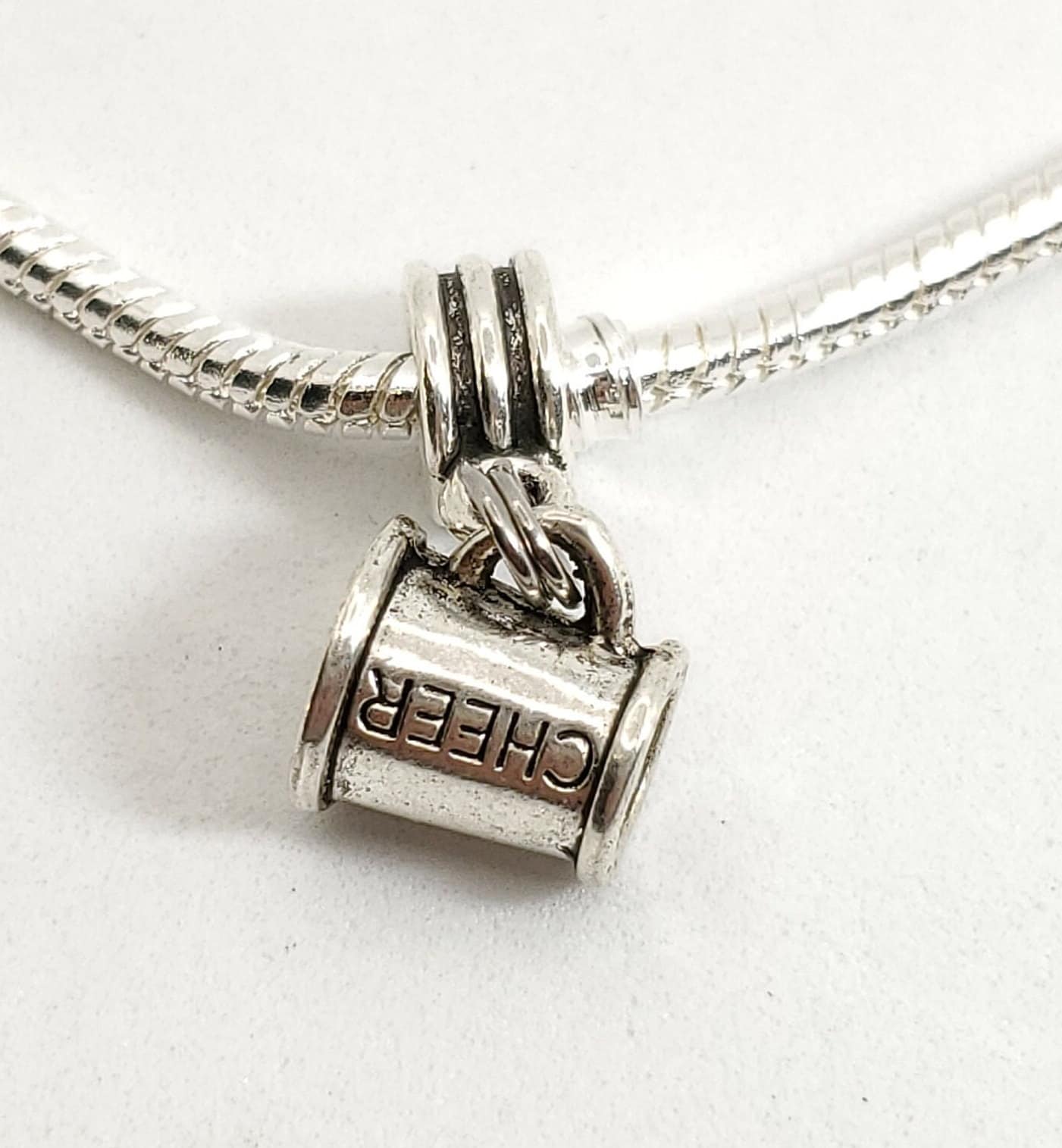 Sterling Cheer Mom Charm, Cheerleading Jewelry, Cheer Charms, Megaphone Charm,Cheer Jewelry, Cheer Mom Necklace, Sterling Cheer Charms