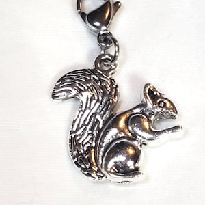 Squirrel Charm, Dangle Charm, Squirrel Nickname, Squirrel Hunter Charm, Lobster Clasp Charm, Clip on Charm,