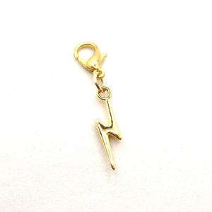 Blixtberlock med karabinlås – Thunderbolt 3D Clip-On-berlock för armband och smyckesaccessoarer