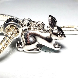 Kaninchen Charm 3D Hase Osterhase Anhänger für Europäisches & Designer Armband - süsser Tier Schmuck Geschenk