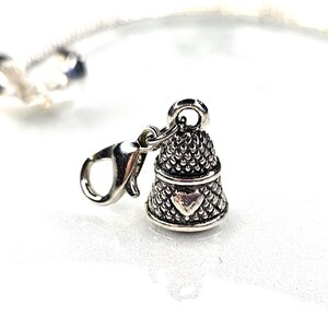 3D Thimble Charm, Sewing Charm, Seamstress Charm, Crafters Charm  Lobster Clasp Charm, Clip On Charm