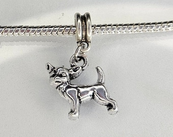 Chihuahua Dog Charm, Small Dog Charm, Puppy Charm, One Sided Charm, Fits all Designer and European Charm Bracelets