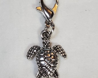 Sea Turtle Charm Dangle Beach Jewelry Clip On Lobster Clasp, Clip On