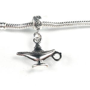 Genie Lamp Charm for Bracelet - Magic Aladdin’s Lamp Pendant, Lantern - Lamp Charm Fits Designer & European Charm Bracelets