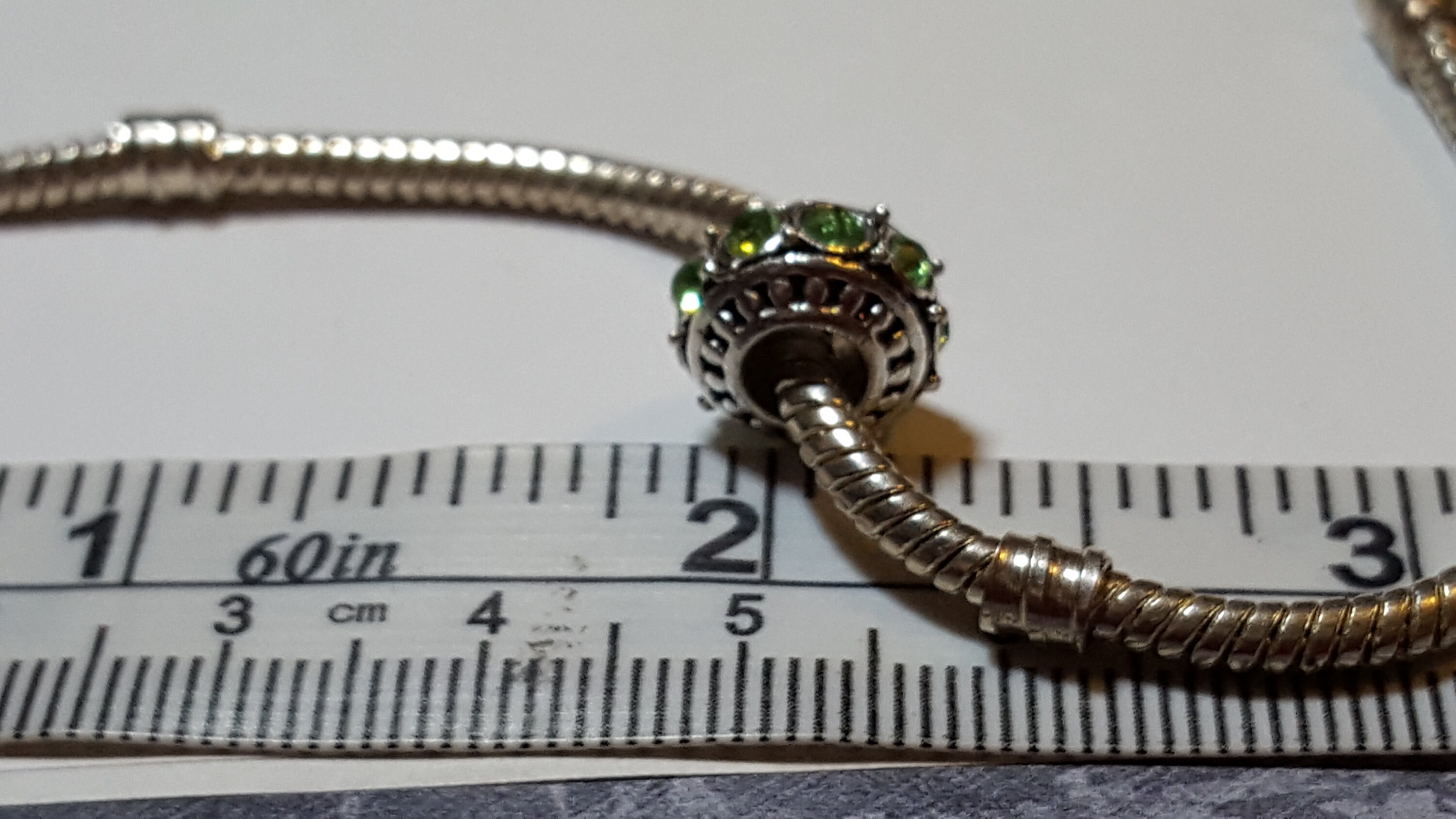 Green CZ Crystals Charm, Green Crystals, Petite Charm. Beads