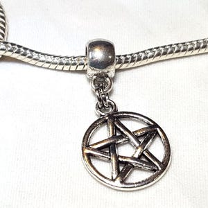 Pentagram, Pentangle Star Pentagon, The Star Of Life, Silver Tone, Supernatural Series, Dual Sided, Fits Designer & European Charm Bracelet