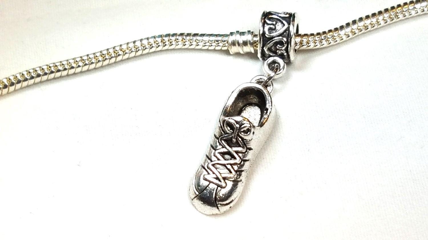 Marathon Charm ,Marathon Runner Charm, Dangle Charm, Running Shoe Charm, Gift for Runner, Fits all Designer and European Charm Bracelets