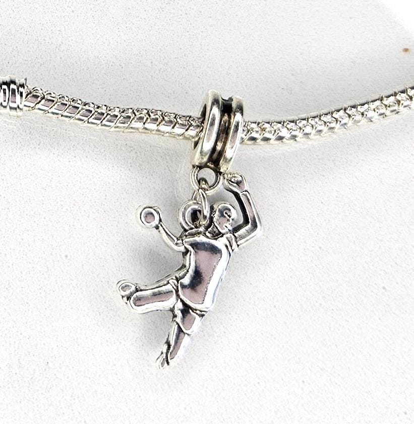 Girl Soccer Player Charm Sterling Silver, Made in the USA Girl Soccer Player Charm Sterling Silver, Made in the USA