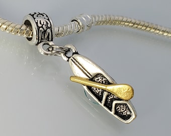 Canoe Charm, Kayak Charm, Dangle Charm, European Charm, Fits all Designer and European Charm Bracelets