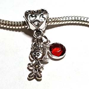 Daughter Charm, Granddaughter Charm, Little Girl Charm, January Birthstone, Baby Girl Charm,-Fits all Designer and European charm bracelet