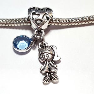 Daughter Charm, Granddaughter Charm, Girl Charm, December Birthstone, Baby Girl Charm, Fits all Designer and European Charm Bracelet