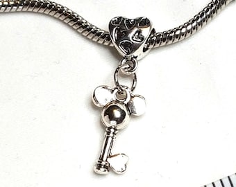 Mouse Ears Charm, Adorable Charm, Mouse Ears Charm, Key Charm, Vacation Charm,-European Charm- Fits all Designer and European Charm Bracelet