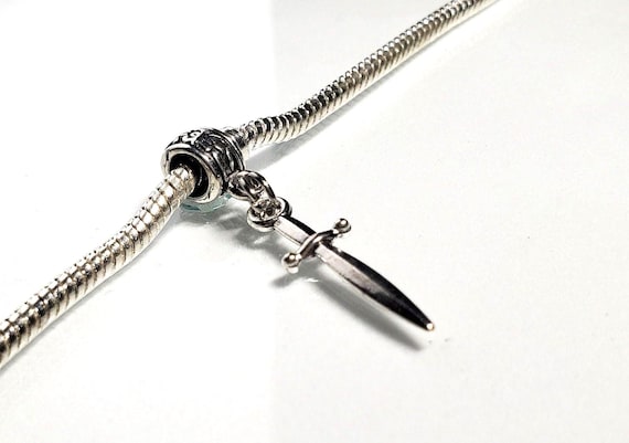 3D Sword Charm, Dagger Charm, Knife Charm, Fits European Charm