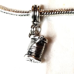 Spool of Thread, Dangle Charm, Thread Spool Charm, Seamstress Gift, Sewing Charm, Crafter Charm, Fits Designer & European Charm Bracelets