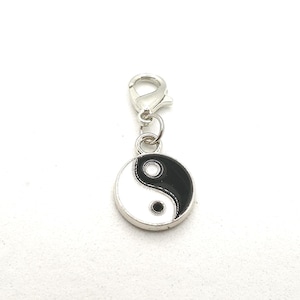Yin und Yang Charme, Baumeln Charme, Harmonie und Balance, Yin Yang Charme, Karabiner Verschluss Charme, Clip auf Charme,