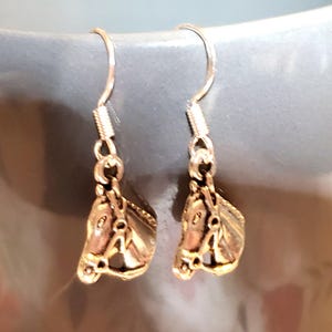 Orecchini A Forma Di Cavallo In Argento, Perlina Turchese, Cuore Blu - Gioielli Da Cowgirl - Italia - Foto 12