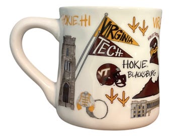 Licensed Virginia Tech Coffee Mug, graduation gift or a perfect gift for any Hokie fan