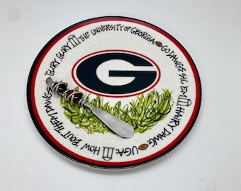 Licensed UGA Melamine Plate & Spreader Set: College Tailgate Decor