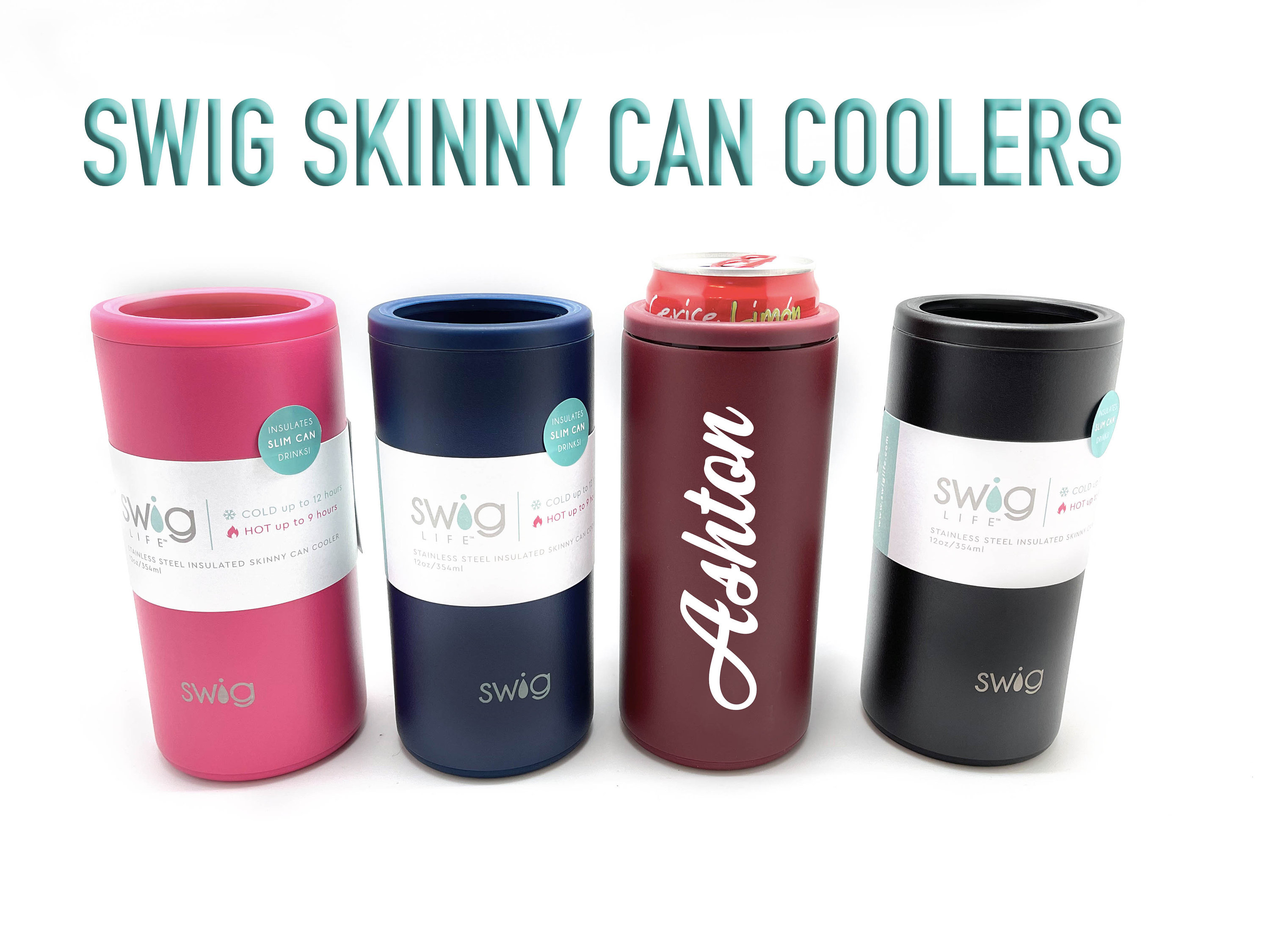 SWIG Skinny Can Cooler - Burgandy