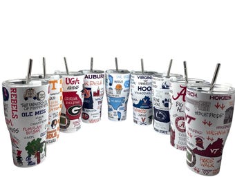 Personalized College Tumbler: 30oz Insulated Stainless Steel Cup