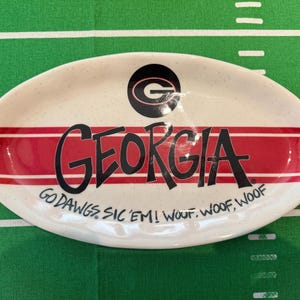 Licensed College Tray-Melamine - University of Georgia -UGA Tailgate Serving Tray (12x7 inches) Go Dawgs!