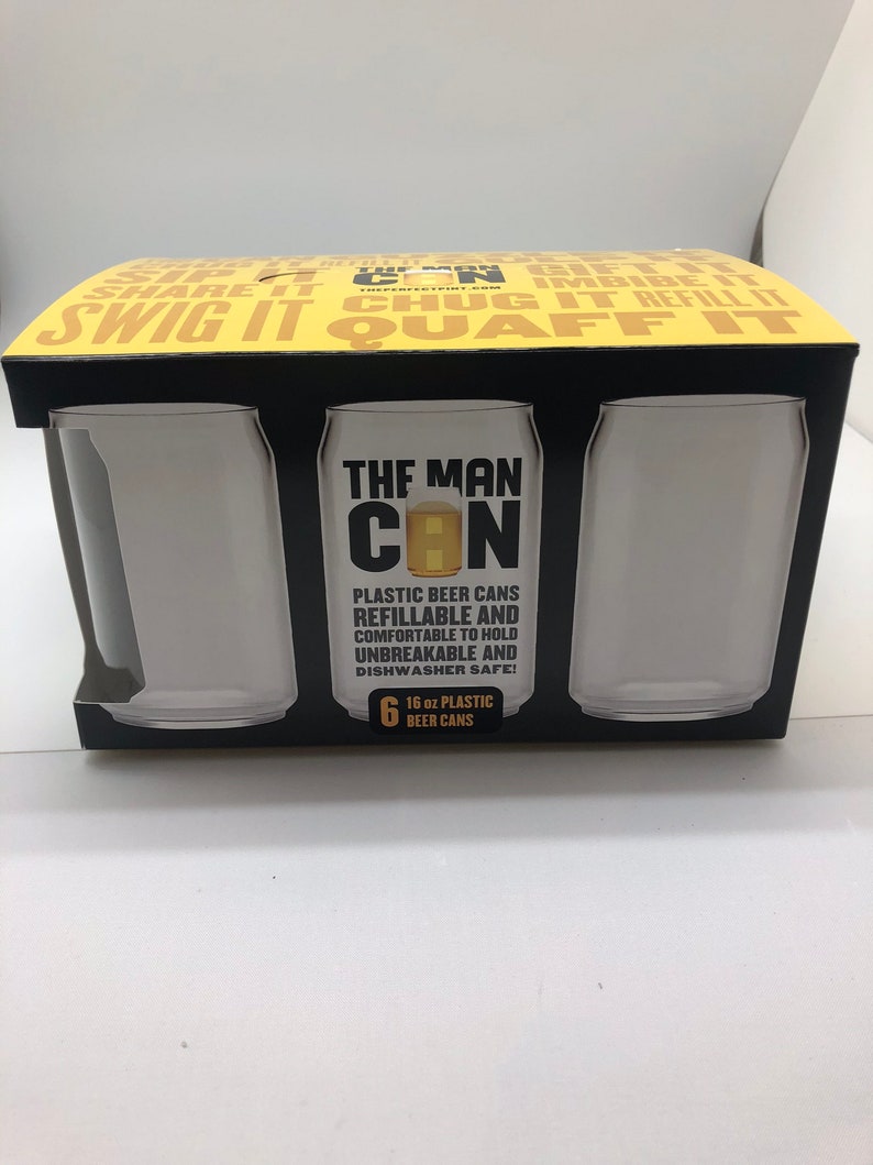 Beer Plastic Can,The Man Can,Beer Cup-Set of 6 Beer plastic Cans-Personalized-16 oz set-Add Initial or Monogram-Groomsman Gift-Mans gift