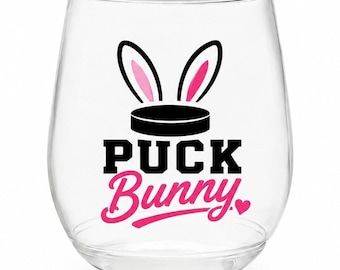 Puck Bunny Stemless Shatterproof Wine Glass - Perfect gift for any Hockey Wife or Girlfriend - Calling all Off Campus fans!