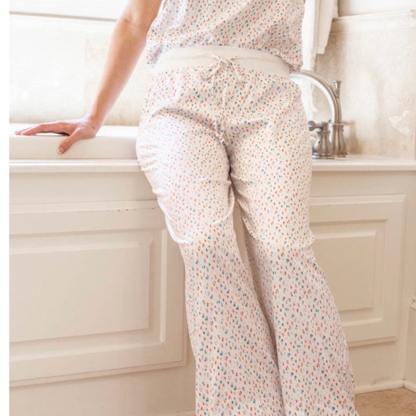 Close Out SALE Royal Standard-Confetti Slumber Pants - Silky sleep pants-Pajama Pants-Lounging Pants -Originally 49, now 24.50