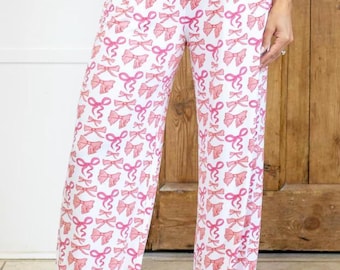Bow Print Sleep Pants – Women's Super Soft Lounge Pants