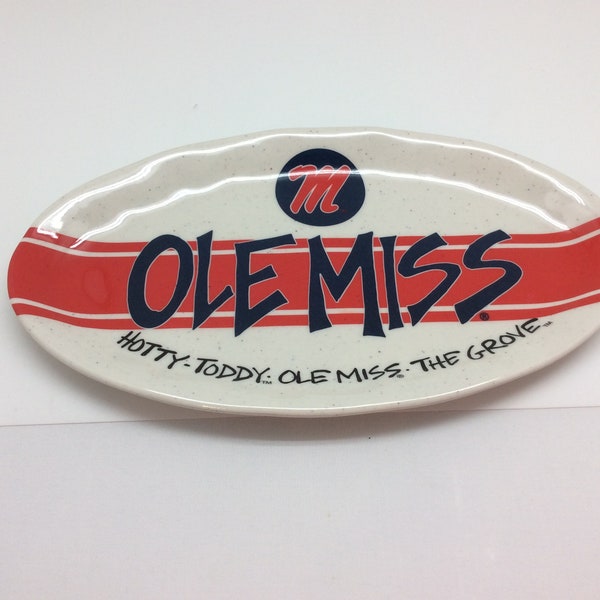 College Tray-Melamine Personalized Ole Miss Platter 12x6.5, Ole Miss, Custom Oval serving Tray, Tailgate, College, Football Games