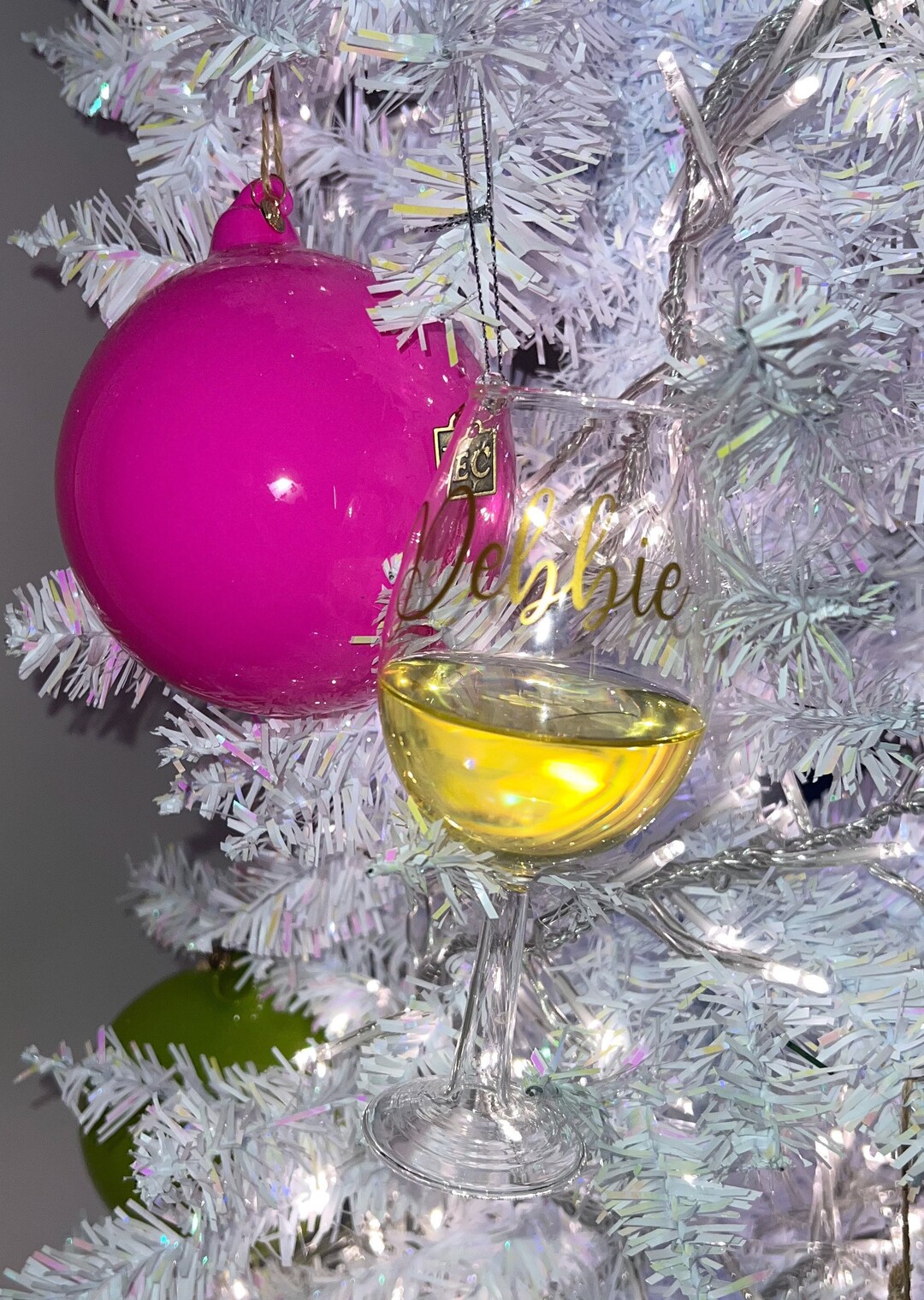 NEW Red and White Wine Glass Christmas Ornament Wine Glass Ornament for