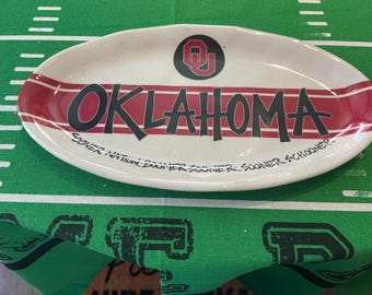 Oklahoma Sooners Melamine Tray – NCAA Tailgate Plate, Personalized Gift