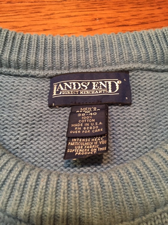 90s Lands' End knit sweater // mens M - image 3