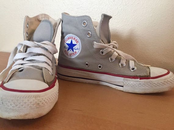 80s Grey Converse Chuck Taylor high tops // Youth 2.5 // MADE | Etsy