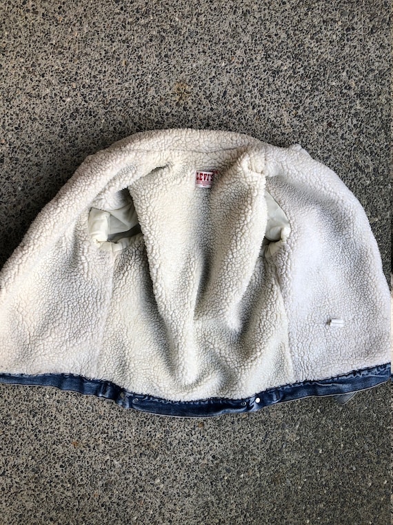 90s Levis Insulated Denim Snap Button Jacket // m… - image 5