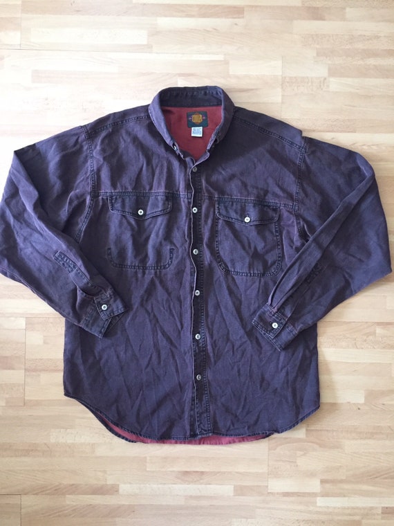 90s Stone Wash Western shirt // mens S