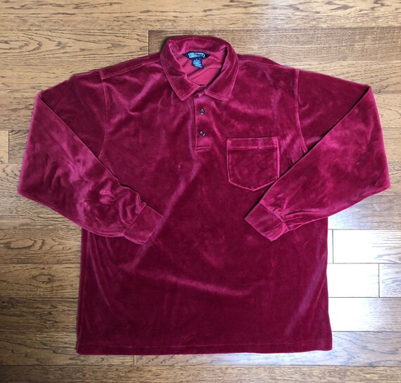80s LandsEnd Velour Sweatshirt // mens L